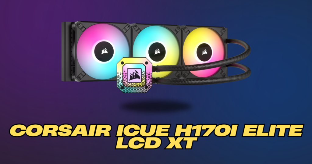 Corsair iCUE H170i Elite LCD XT, the best premium CPU cooler for i9-14900K, featuring a customizable LCD screen and robust 420mm radiator.