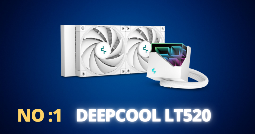 DeepCool LT520 AIO cooler with RGB pump, one of the best budget liquid coolers for performance builds.