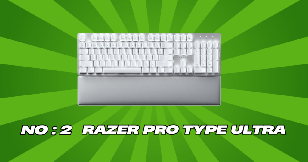 Razer Pro Type Ultra professional wireless mechanical keyboard for coding with silent switches.
