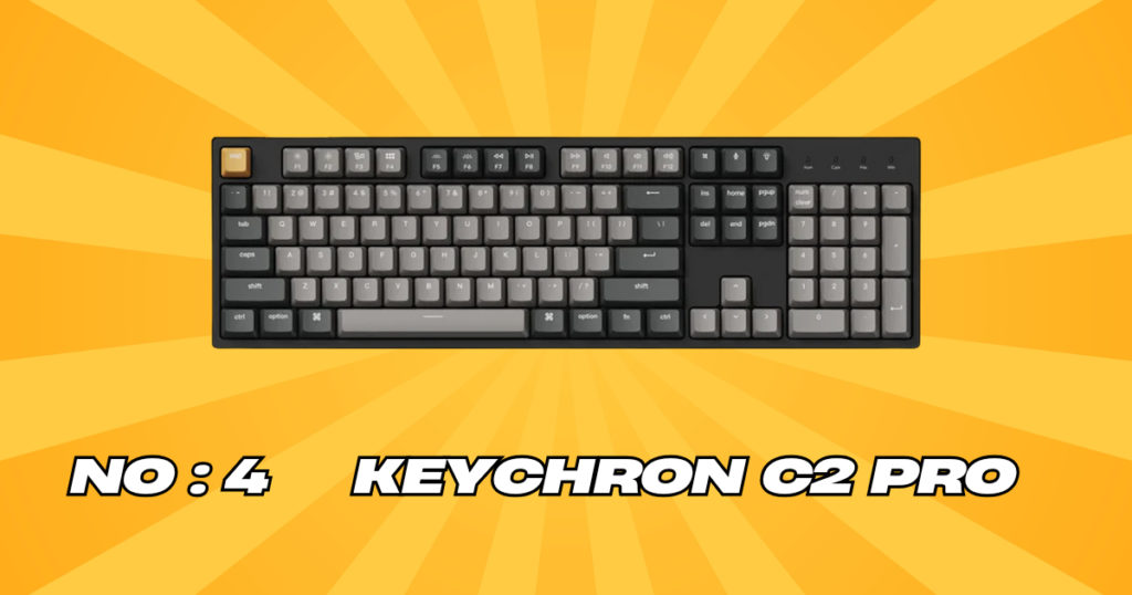 Keychron C2 Pro wired mechanical keyboard for coding with QMK/VIA support for Mac and Windows.