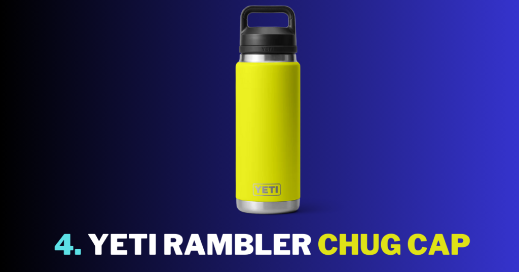 Yeti Rambler Chug Cap – Heavy-duty, insulated bottle with a magnetic lid for gym hydration, featured in the top 5 best bottles for gym.